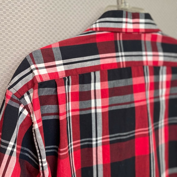 US Polo Assn Shirt XL Mens Long Sleeve Button Down Plaid Stretch Red Black - Picture 12 of 12